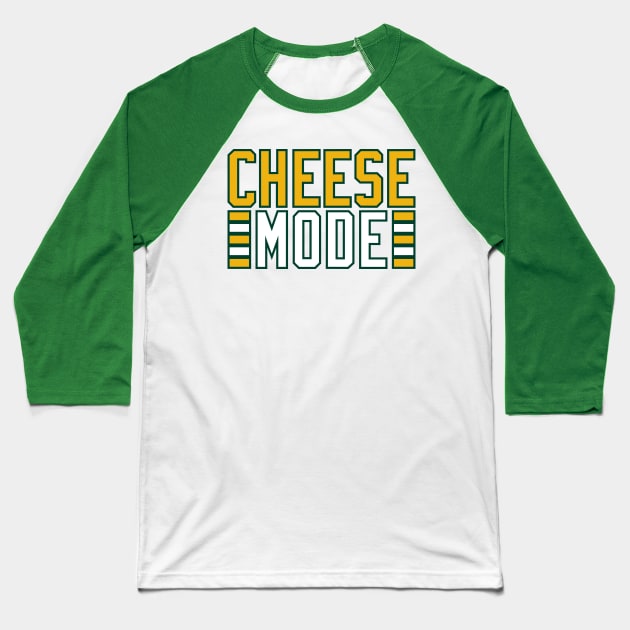 Green Bay Packers Cheese Mode Design Baseball T-Shirt by stayfrostybro
